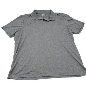 32 Degrees Cool Mens Heathered Gray Polo Shirt XXL Polyester/Spandex Blend